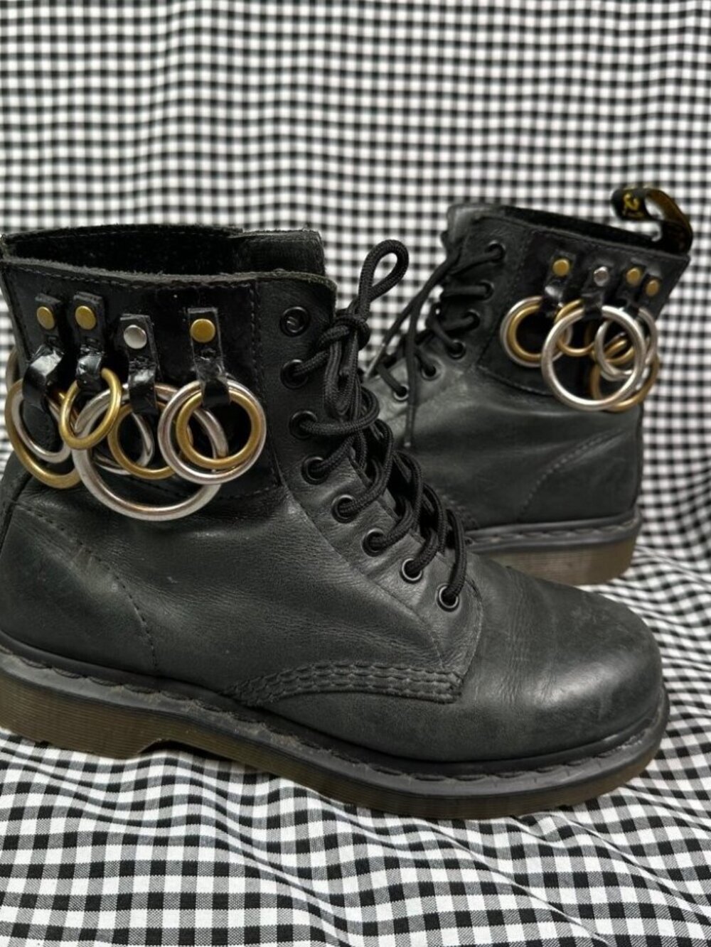 Dr. Martens x Felder Felder 1460 Pascal Black Ring Pierced Boots Women’s US 8 - Picture 1 of 7